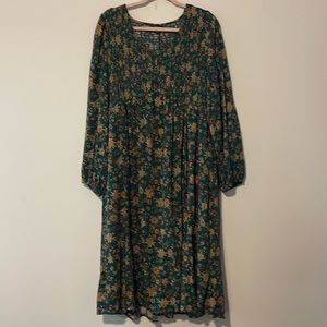 Torrid Green Floral Gauzy Midi Dress